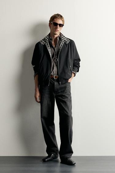 Zara REVERSIBLE PLAID JACKET - Black - Image 0