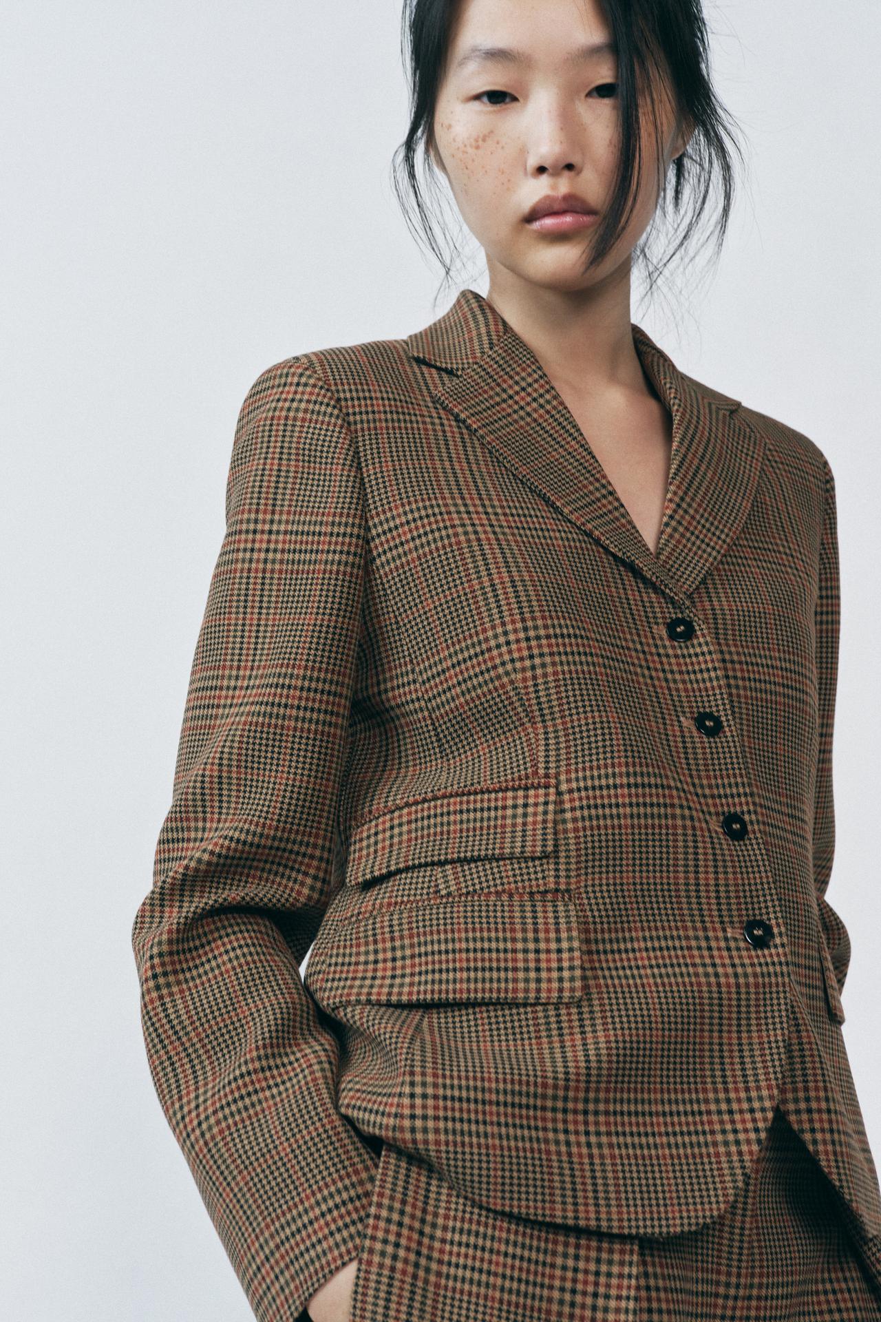 PLAID PANTS WITH DARTS ZW COLLECTION