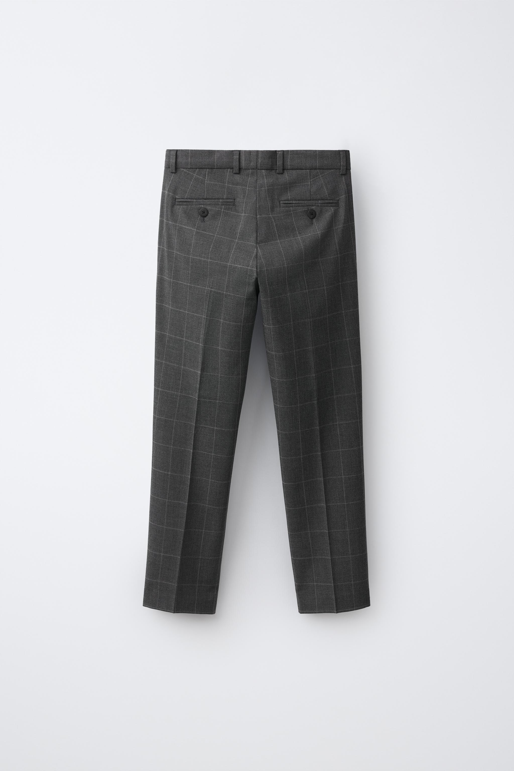 TEXTURED SOLID SUIT PANTS — Gray (alternate view)