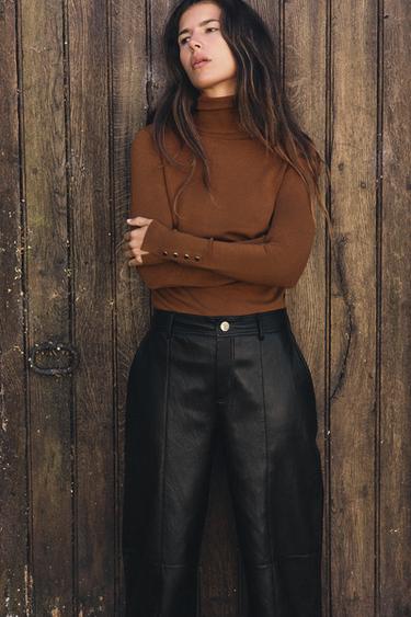 BASIC MOCK NECK SWEATER — Rust 1