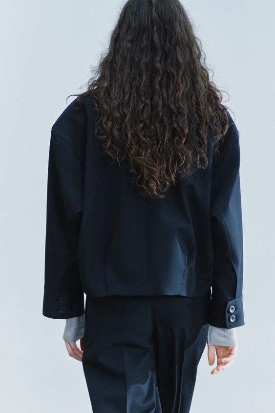 BLOUSON BOMBER COLLECTION ZW - Bleu marine foncé de Zara - Image 2