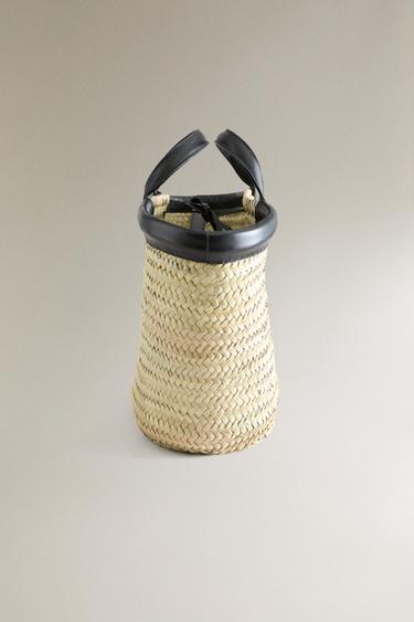 TOTE BAG WITH LEATHER DETAIL - Light beige by Zara - Image 4