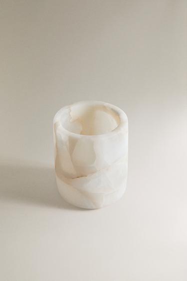 ALABASTER RESIN TOOTHBRUSH HOLDER — Light beige 2