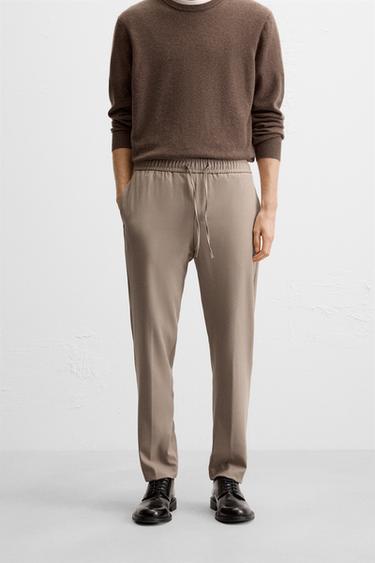 PANTALÓN CINTURA JOGGER CONFORT - Torrado escuro de Zara
