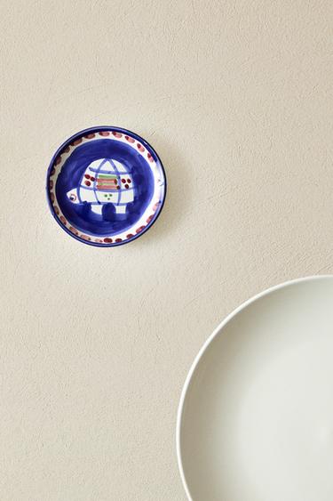 PAINTED CERAMIC SIDE PLATE - Blue by Zara - Image 6