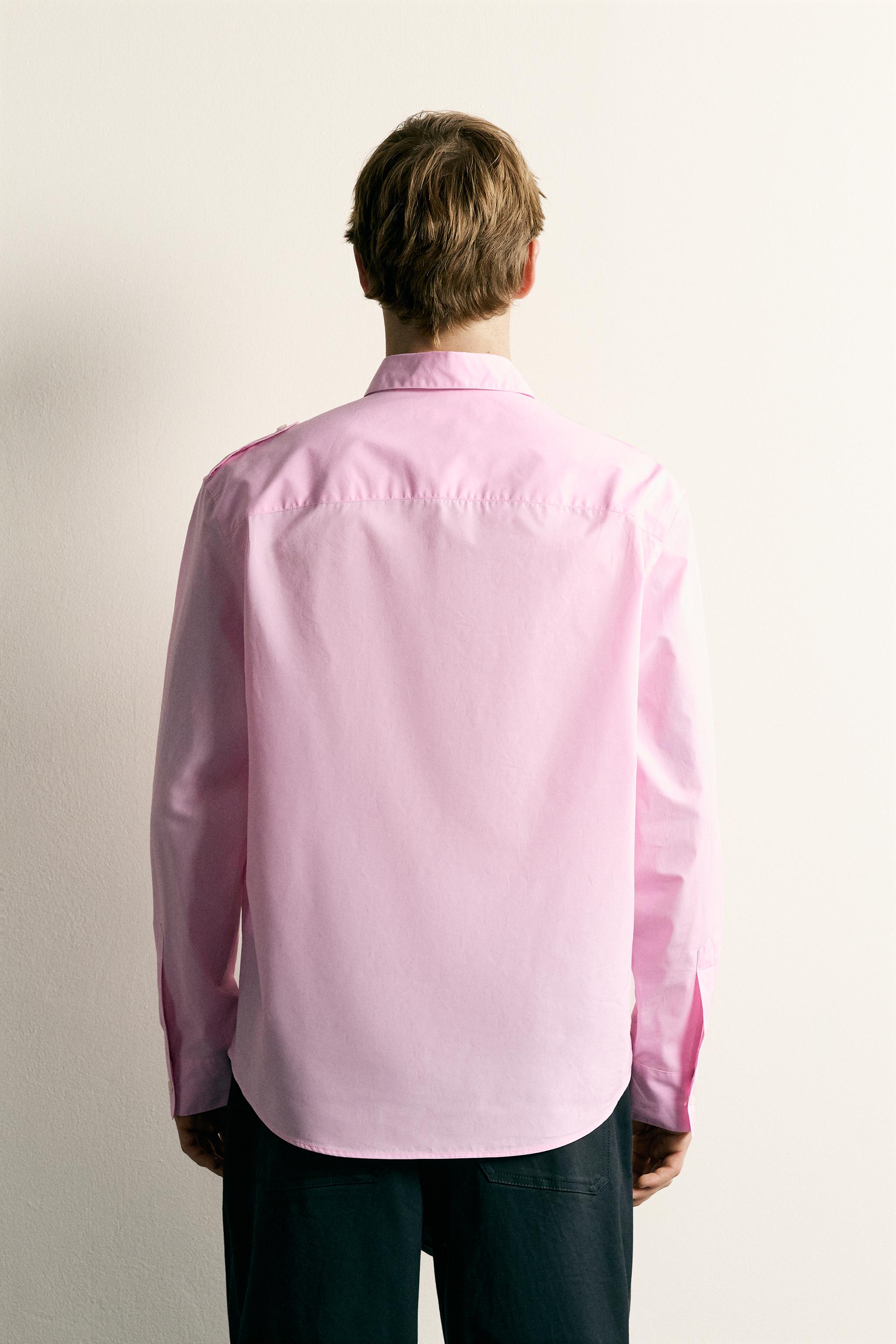 RELAXED FIT TAB DETAIL SHIRT