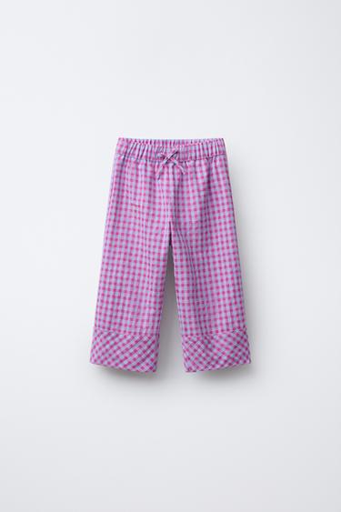 GINGHAM CHECK CULOTTES - Lavender by Zara - Image 0