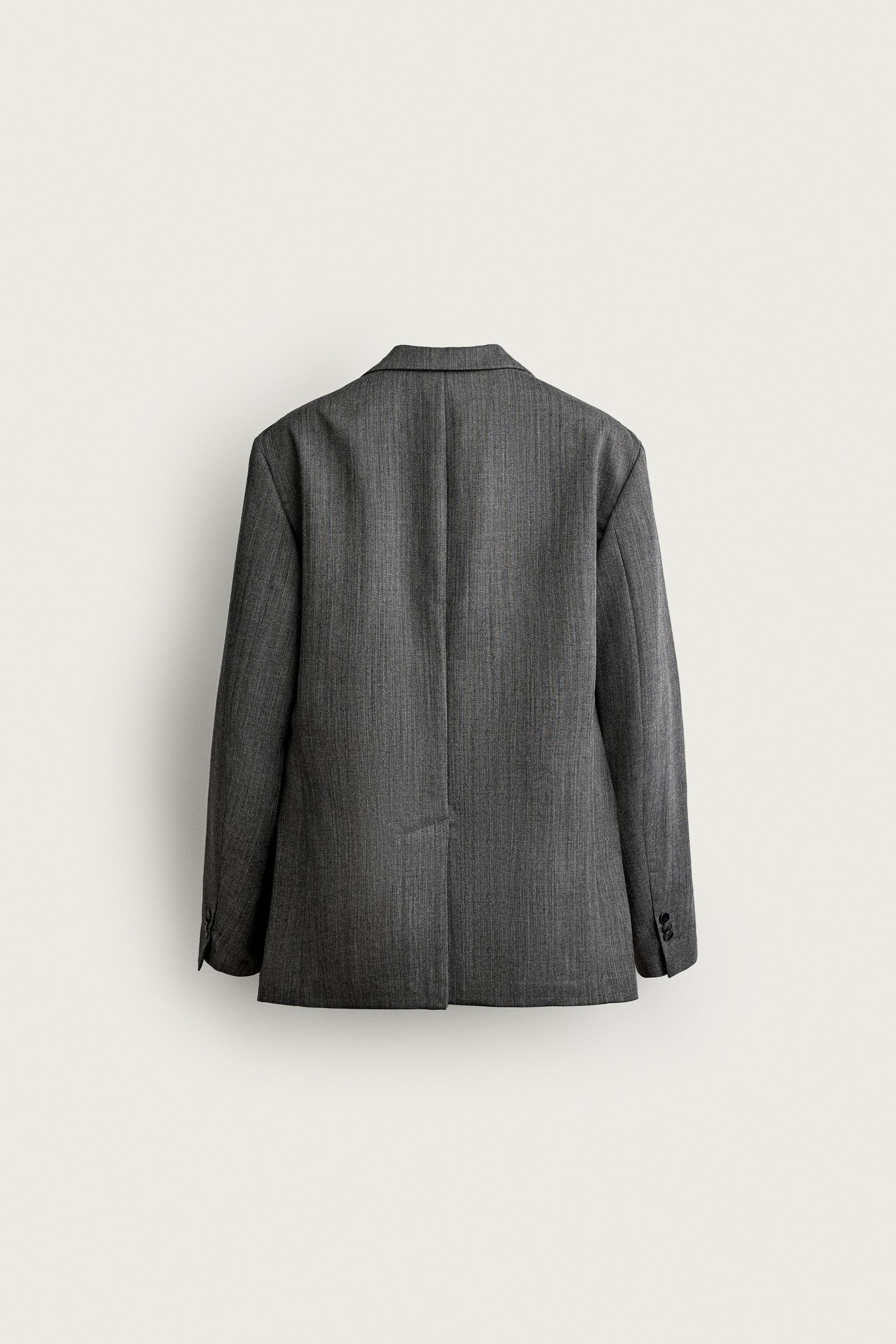 RELAXED FIT 100% WOOL SUIT BLAZER - Anthracite grey | ZARA United