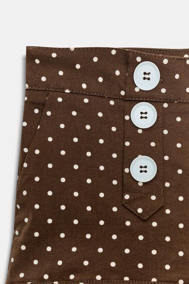 SHORT MINI À POIS - marron/blanc de Zara - Image 7