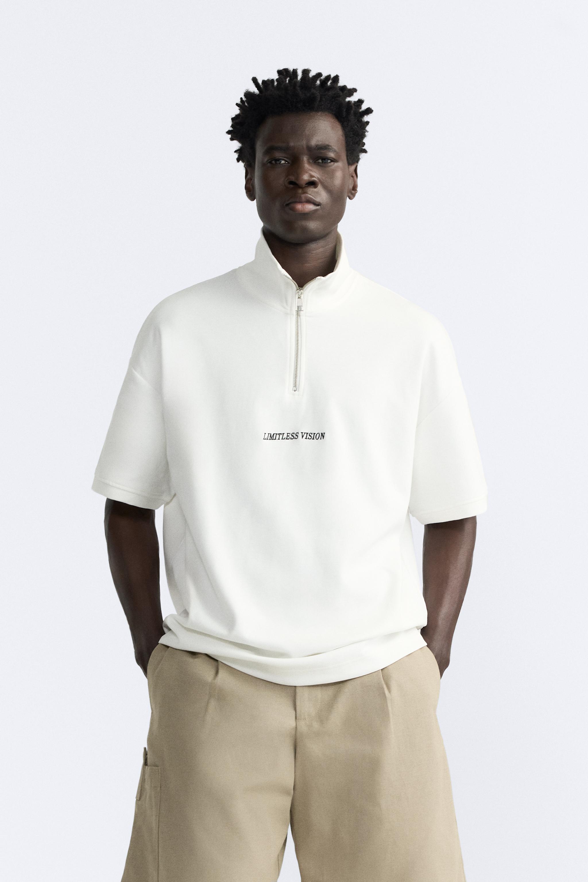 ZIP COLLAR SWEATSHIRT - Ecru | ZARA United States