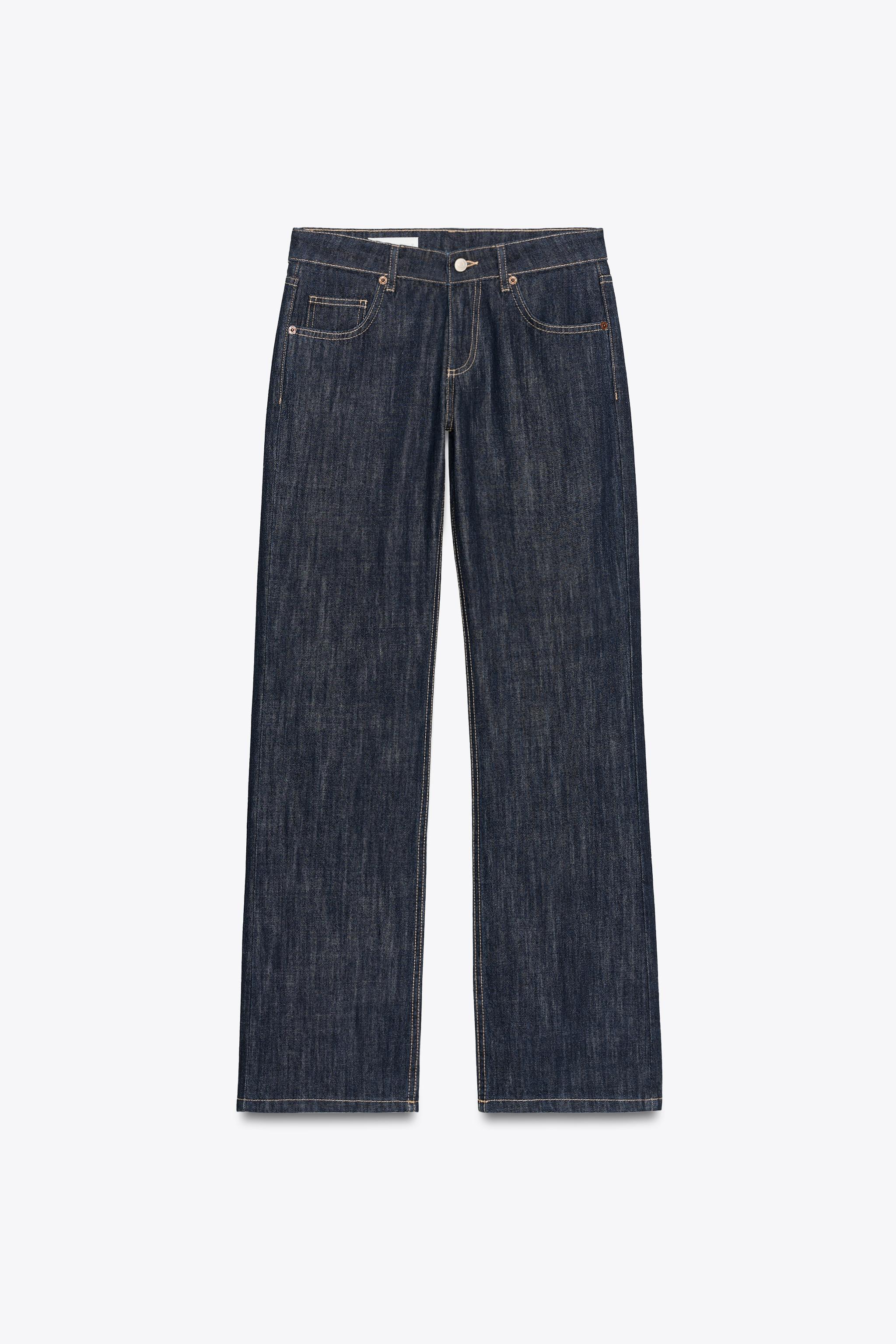 ZARA TRF ローライズワイドレッグジーンズ 8727/220 TRF LOW RISE WIDE LEG JEANS - Blue | ZARA United States