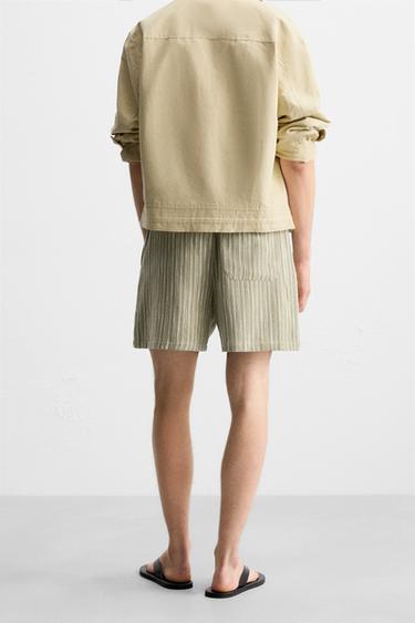 TEXTURED BERMUDA SHORTS - Light green by Zara - Image 2