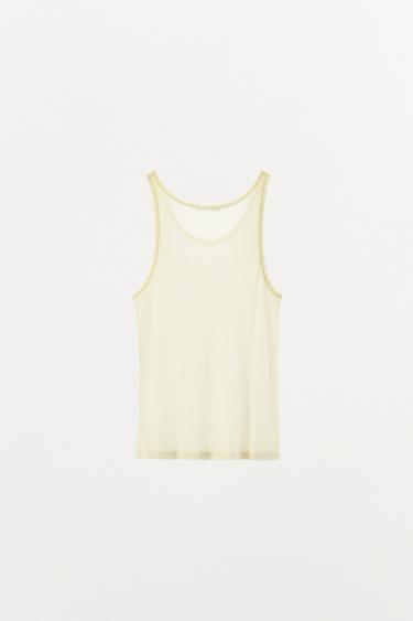 T-SHIRT EN COTON À BRETELLES - Blanc cassé de Zara - Image 7