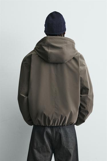 LIGHTWEIGHT TECHNICAL HOODED JACKET - Dark mink by Zara - Image 2