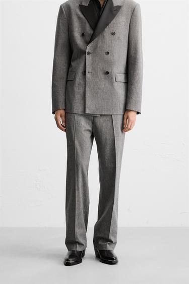 LIMITED EDITION TEXTURED SUIT TROUSERS - Grey by Zara