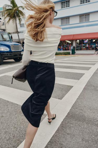 PULL EN MAILLE OFF SHOULDER - Blanc de Zara - Image 3