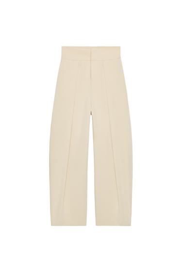 PANTALON BALLON À PLIS - Beige de Zara