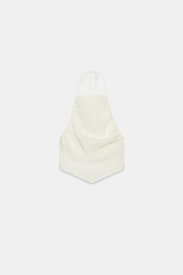 HALTER TOP WITH GATHERING - White by Zara