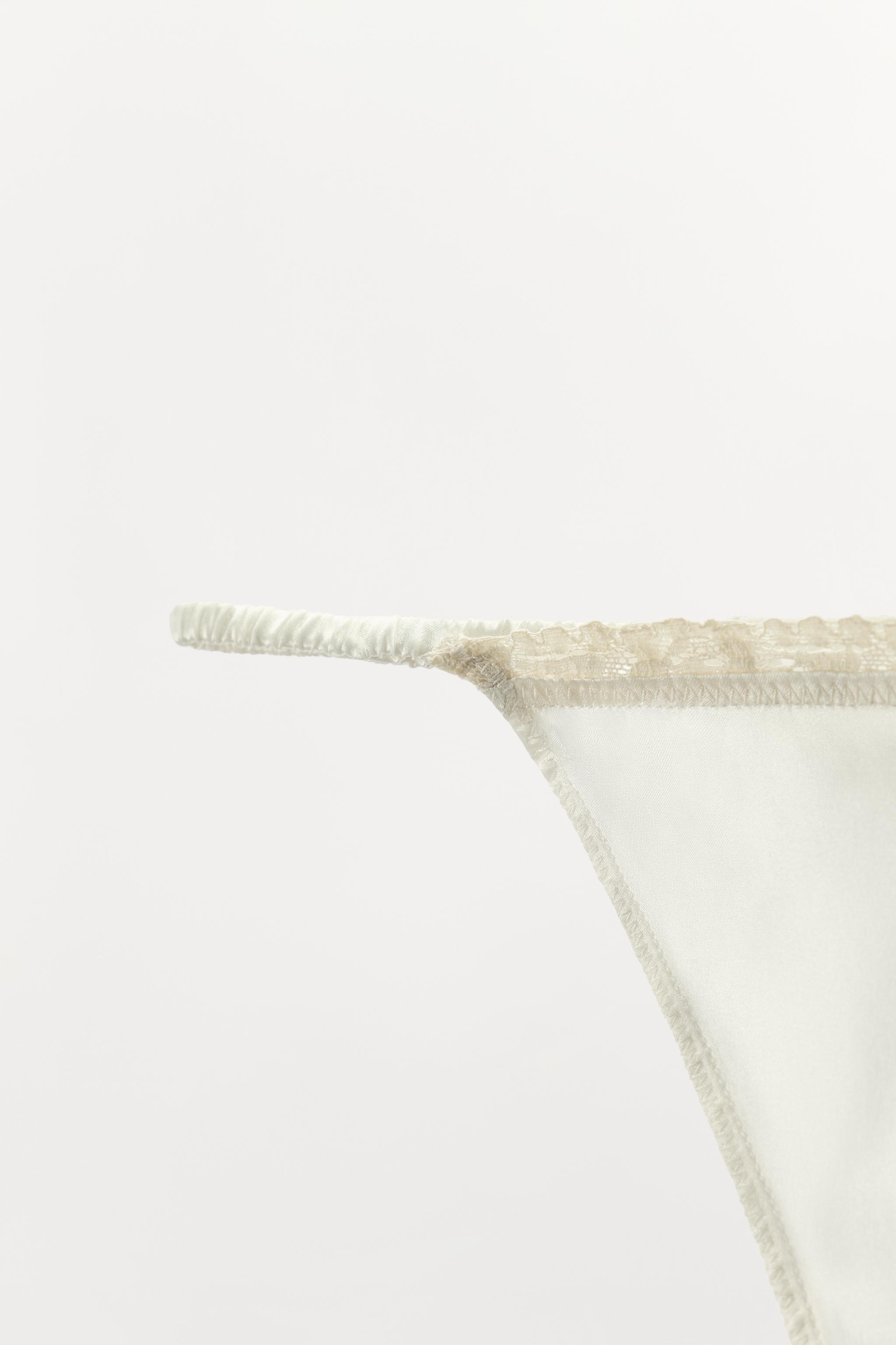 SILK BLEND LACE THONG