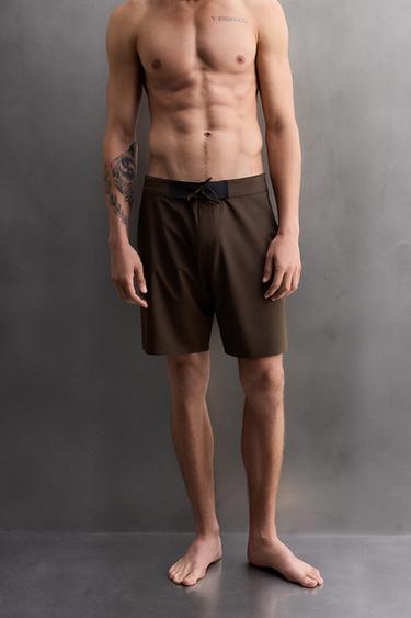 SURF BOARD SHORTS - Brown by Zara
