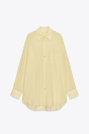 CAMISA OVERSIZE ZW COLLECTION - Amarelo de Zara