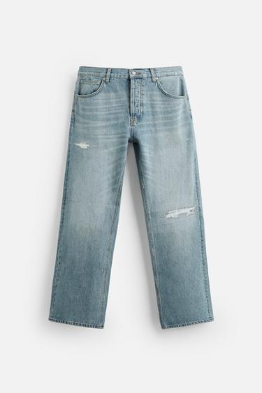 RIPPED FLARED FIT JEANS - Mid-blue by Zara - Image 6