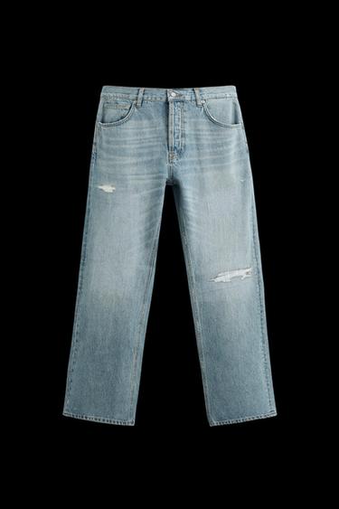 RIPPED FLARED FIT JEANS - Mid-blue by Zara - Image 0