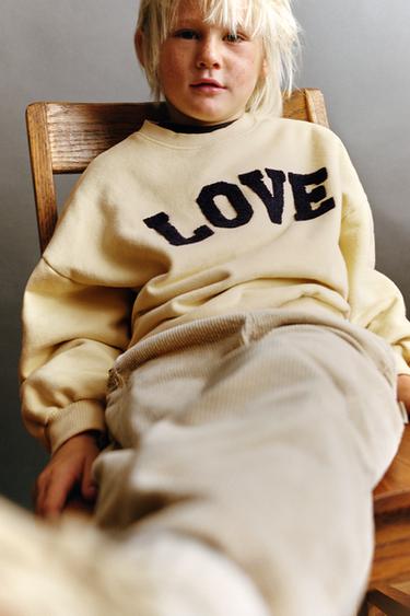 CURLY PATCH SWEATSHIRT - Pastel yellow by Zara