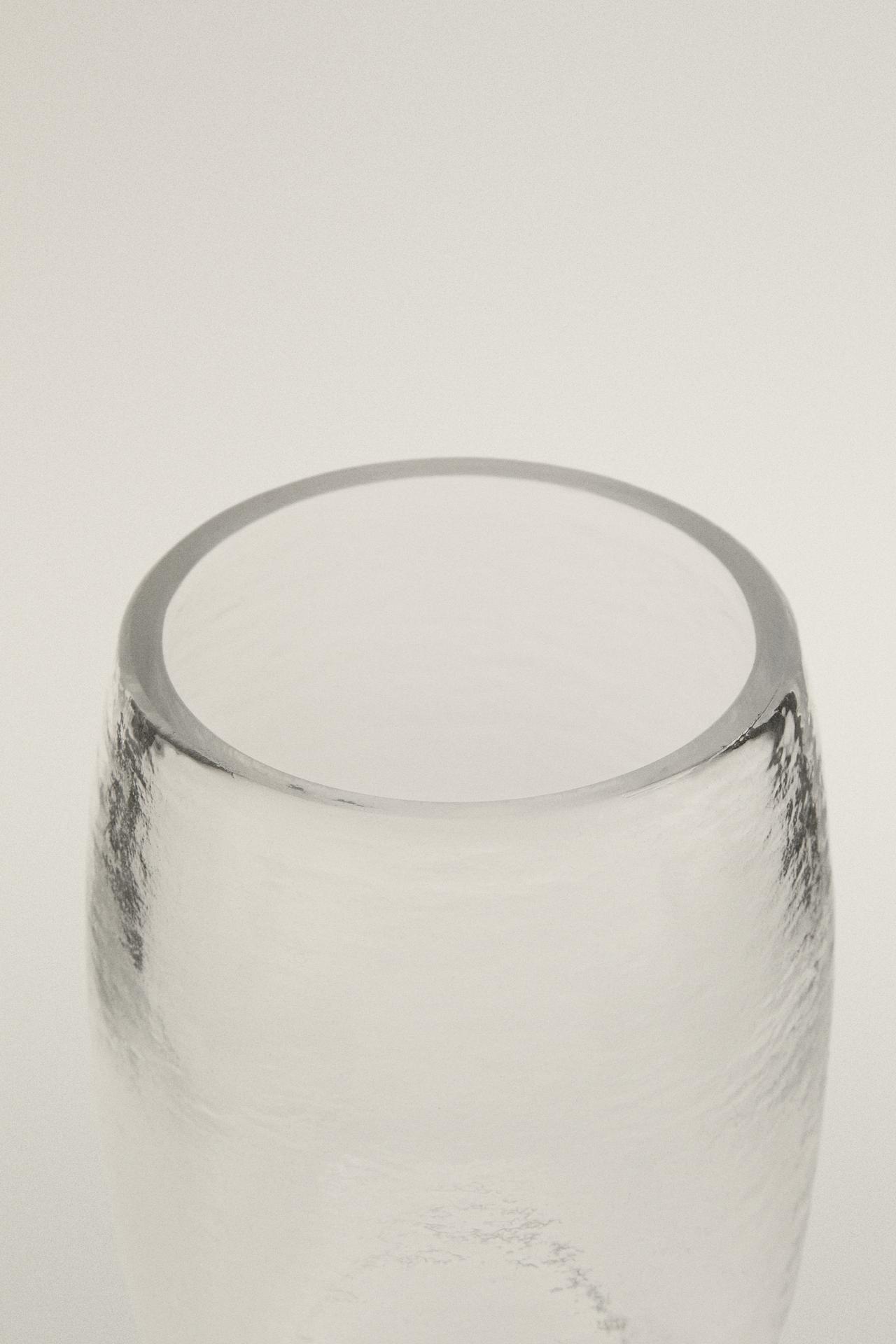 TEXTURED GLASS TOOTHBRUSH TUMBLER — Transparent