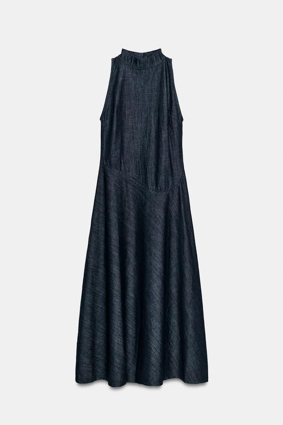 VESTIDO MIDI DENIM - Índigo oscuro de Zara - Imagen 0