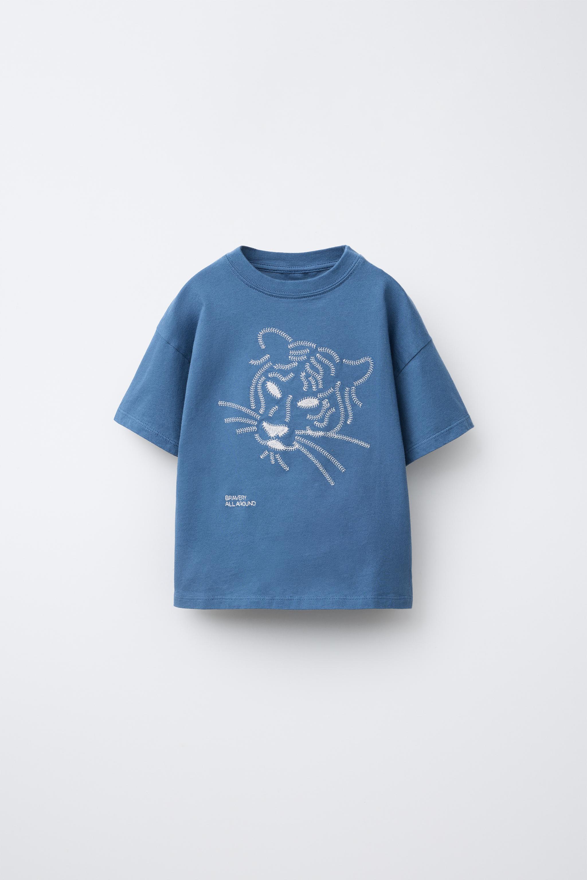 EMBROIDERED T-SHIRT - Ecru | ZARA United States