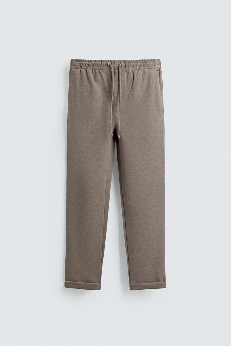 ZARA EASY CARE JOGGER WAIST TROUSERS
