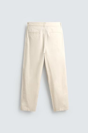 PANTALON BALLOON FIT PLIS - Écru de Zara - Image 7