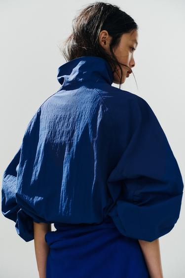 VESTE EN TISSU TECHNIQUE À BOUTONS - Bleu roi de Zara - Image 5