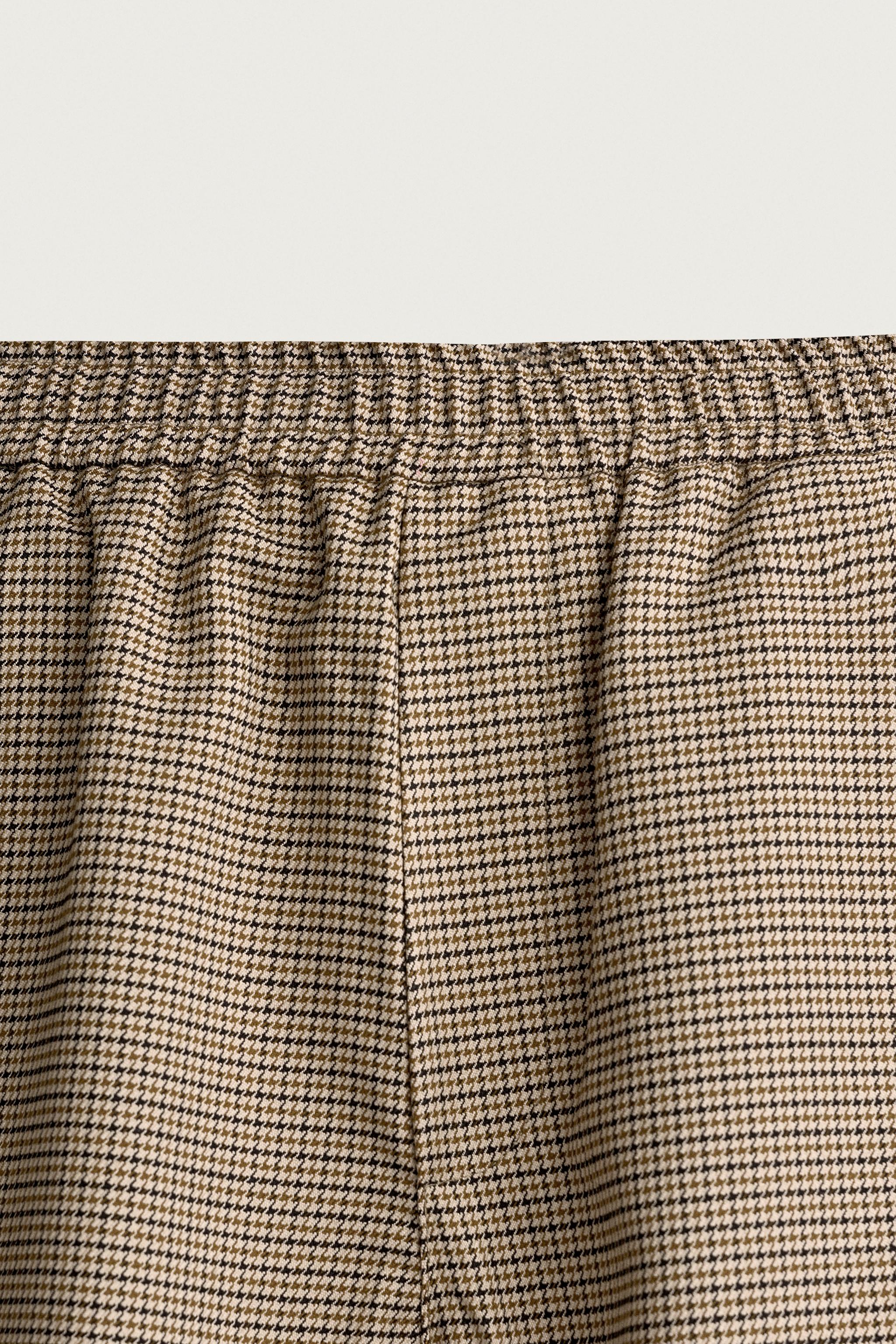 CONTRAST HOUNDSTOOTH RELAXED-FIT PANTS