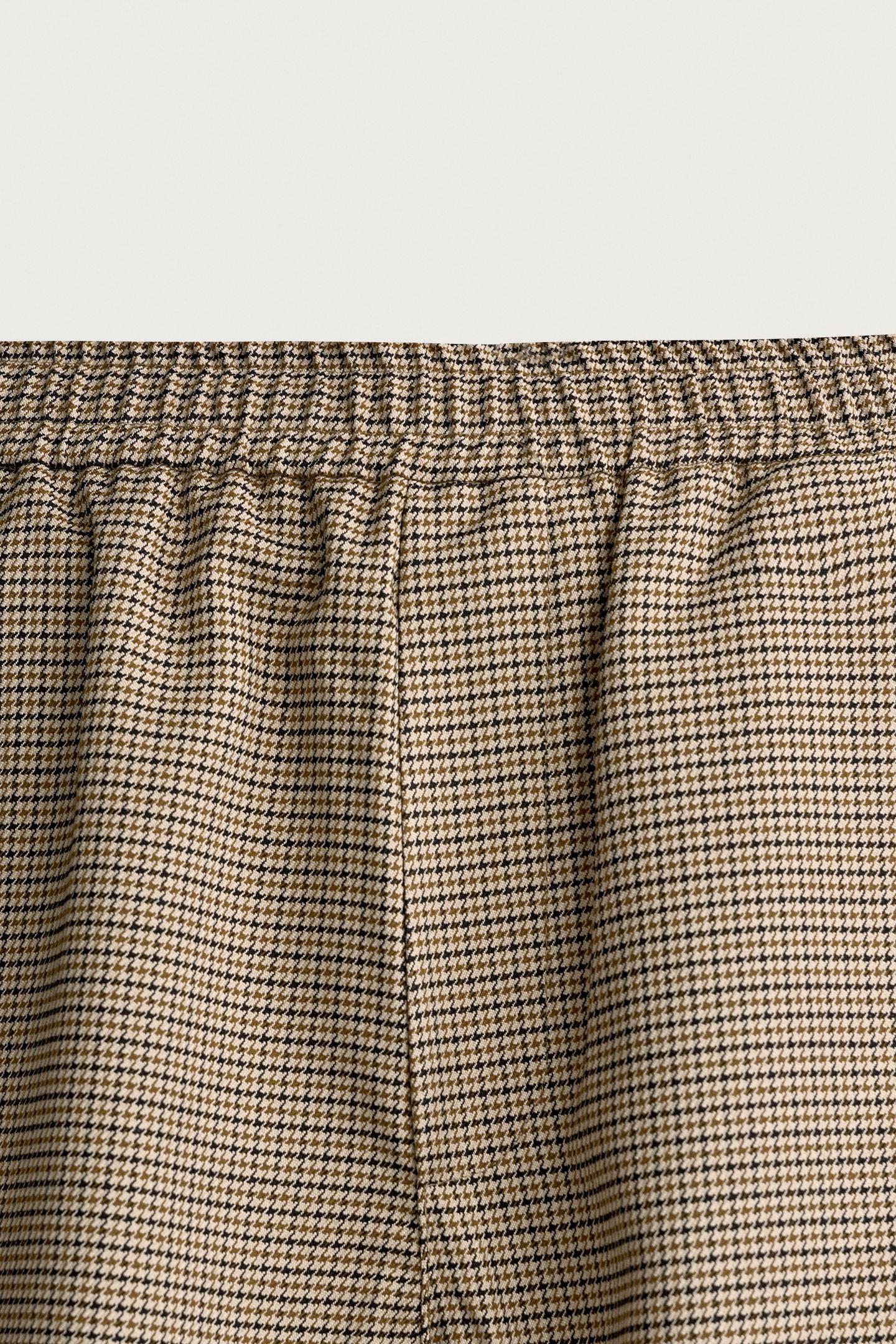 Мужские брюки Zara Contrast Houndstooth Relaxed-Fit, цвет: Бежевый — фото 8