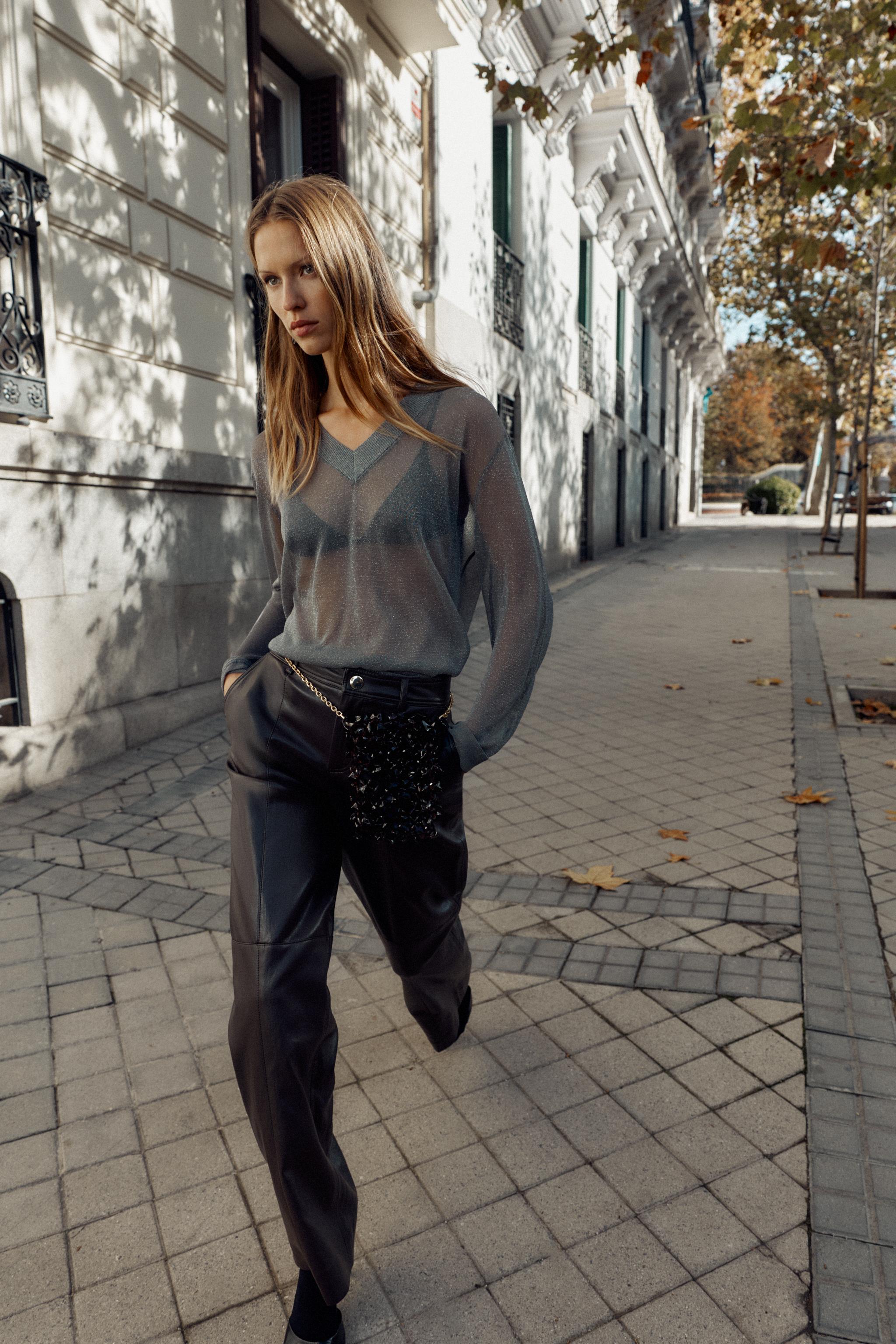 FAUX LEATHER STRAIGHT PANTS