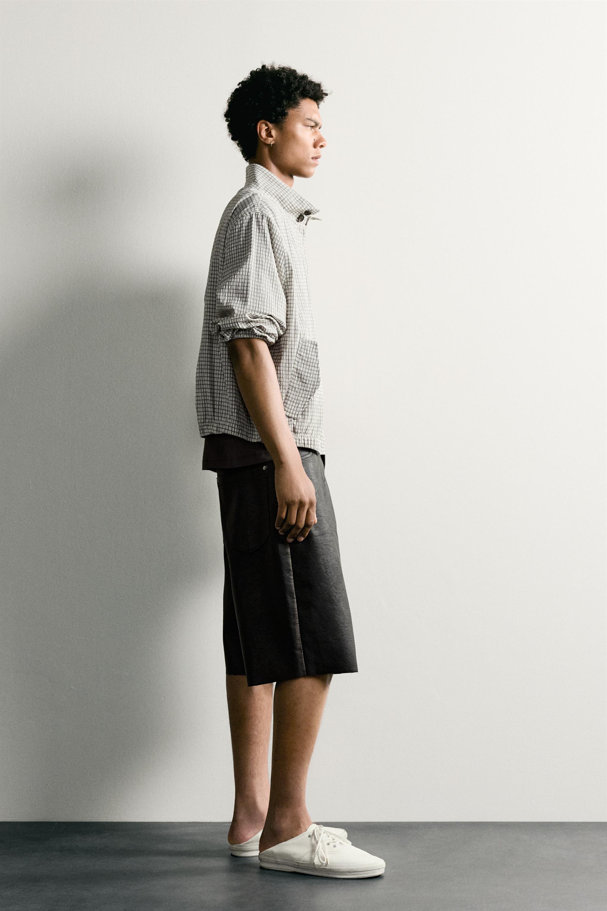 FAUX LEATHER RELAXED FIT SHORTS