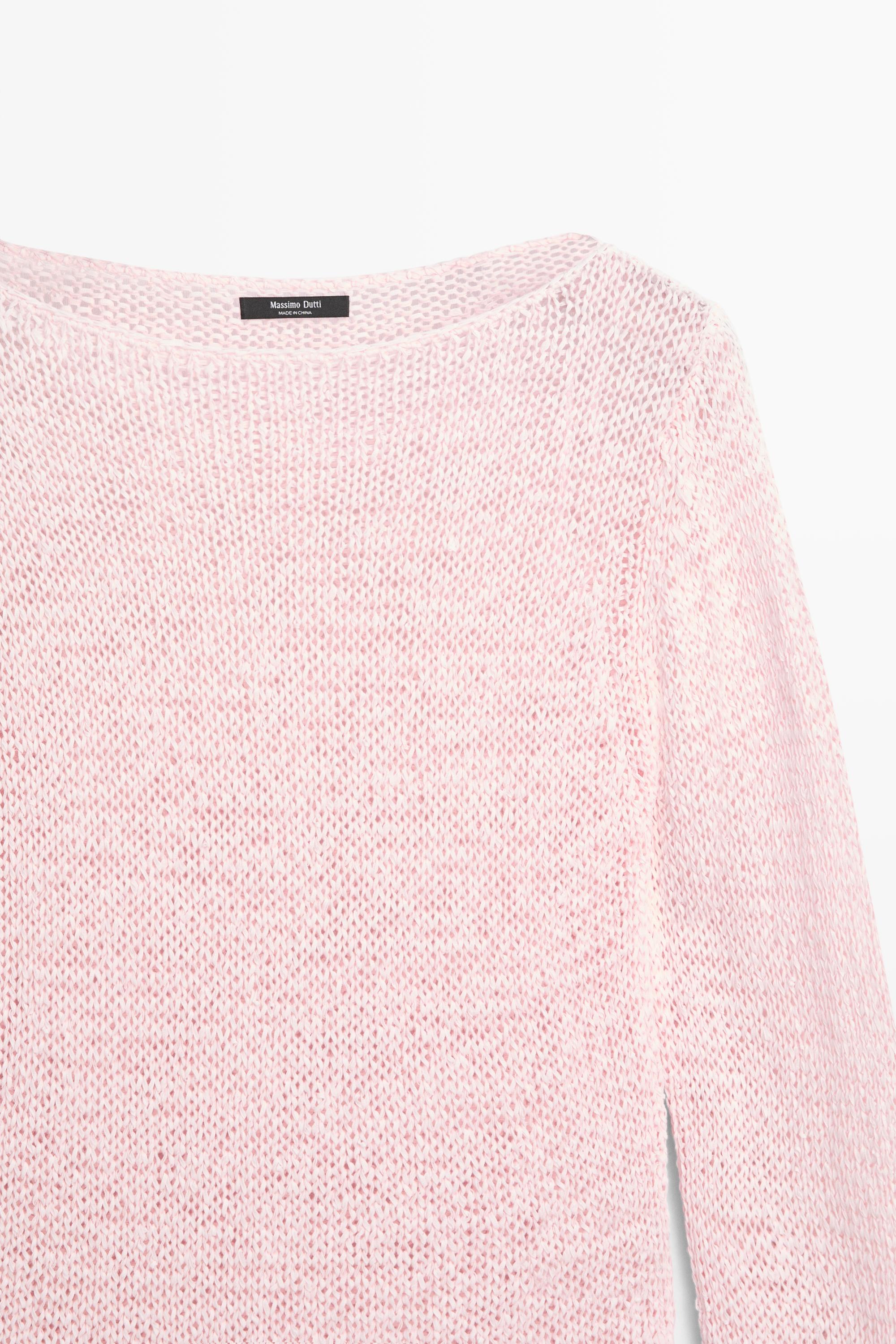 Boat neck knit sweater
