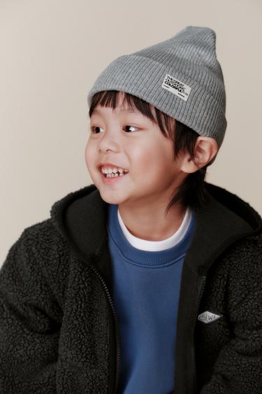 골지 니트 비니 태그 - Zara 그레이