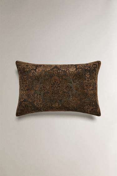 JACQUARD CHENILLE CUSHION COVER - Khaki by Zara - Image 1