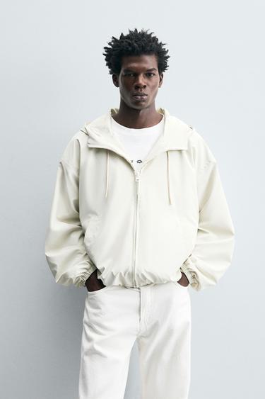 TECHNICAL HOODIE JACKET - Ecru by Zara