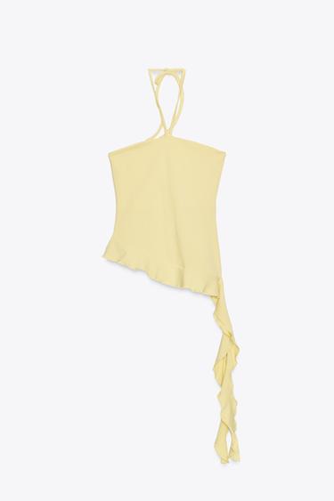 TEXTURED RUFFLE TOP - Yellow by Zara - Image 6