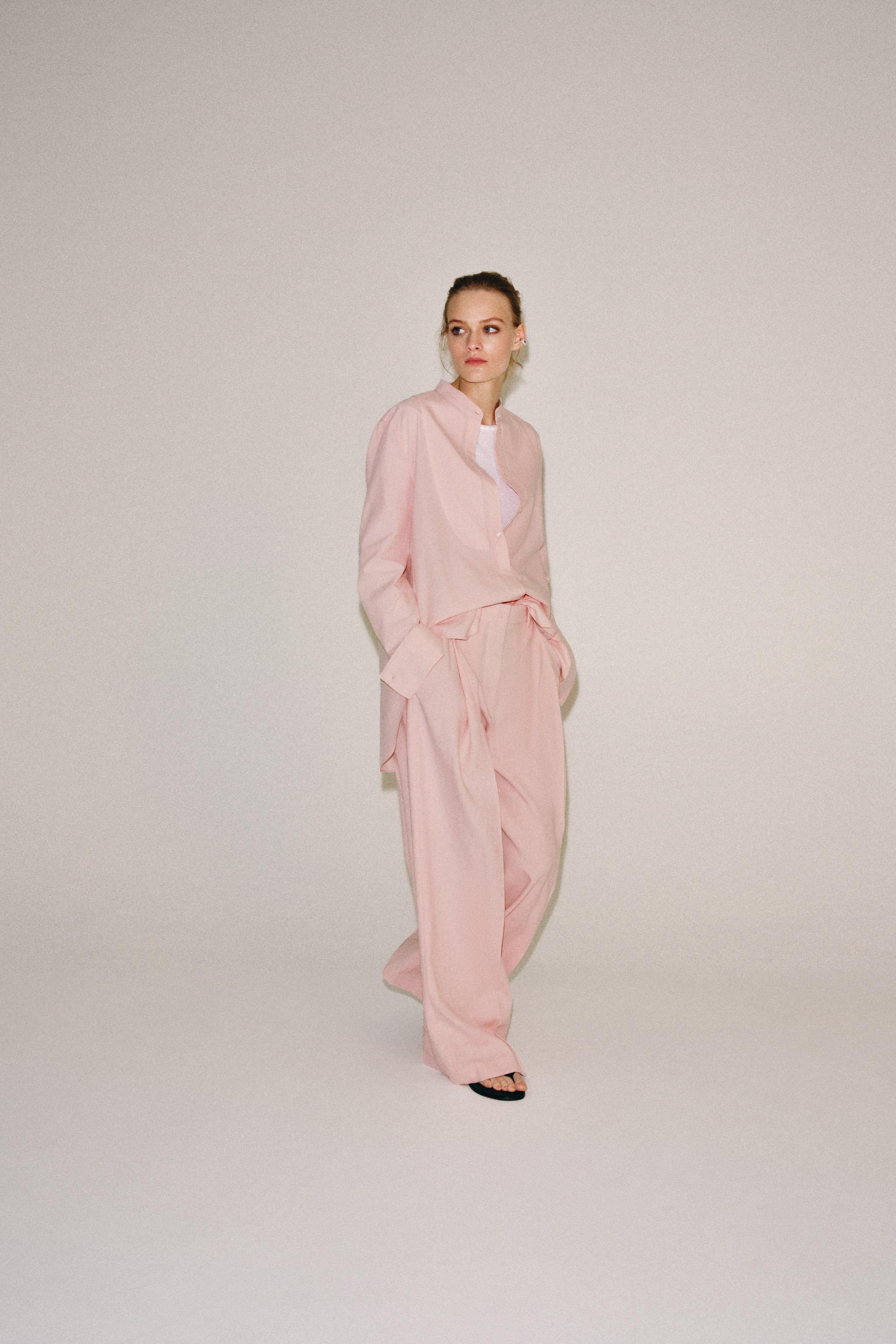 ZW COLLECTION PLEATED PANTS - Pink | ZARA United States