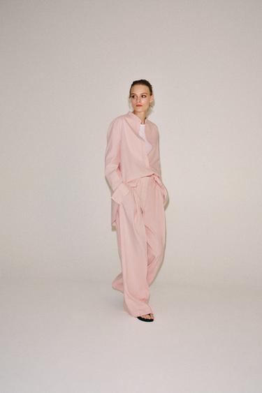 ZW COLLECTION PLEATED TROUSERS - Pink by Zara