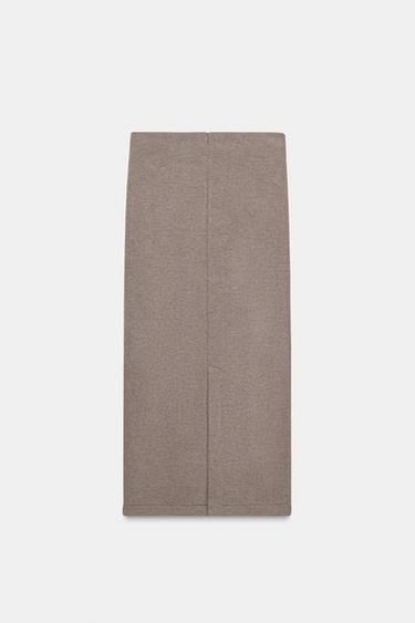 SOFT MIDI SKIRT - Brown marl by Zara - Image 5