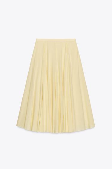 ZW COLLECTION FLARED MIDI SKIRT - Yellow by Zara - Image 6
