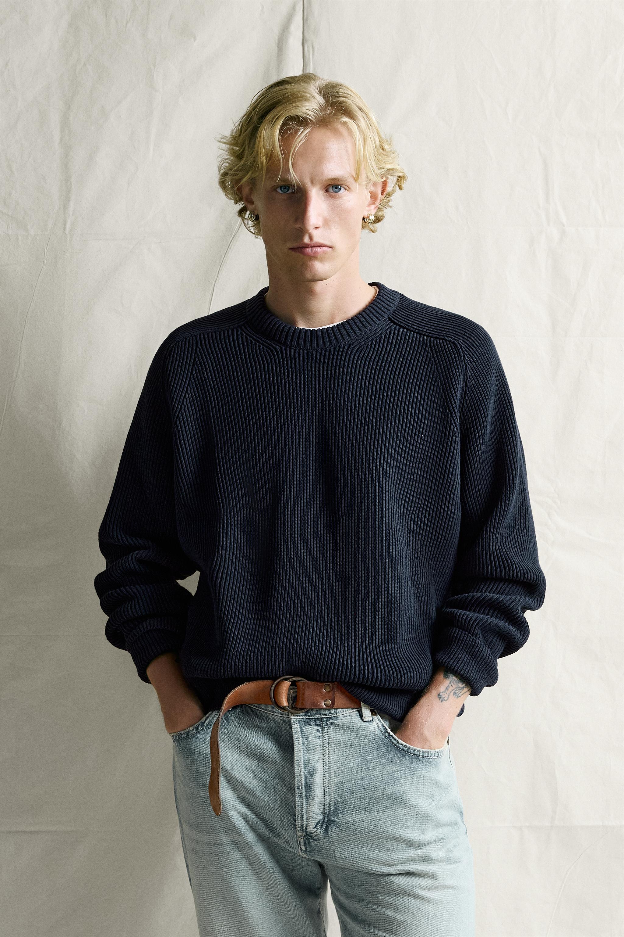 Мужские свитеры Zara 100% COTTON REGULAR FIT JUMPER — фото 2