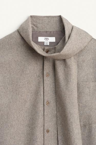 SURCHEMISE FOULARD LIMITED EDITION - Gris chiné de Zara - Image 8