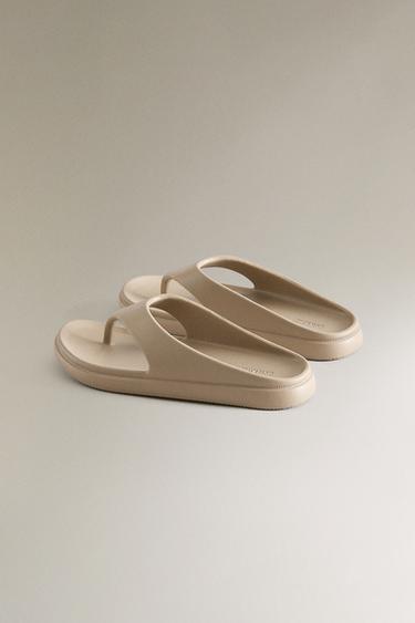 SANDALES PLATES CAOUTCHOUC - Vert de Zara - Image 3